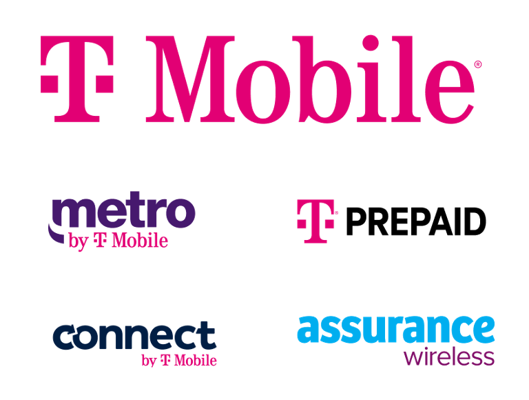 T-Mobile. Metro by T-Mobile. T-Mobile Prepagado. Connect by T-Mobile.. Assurance Wireless.